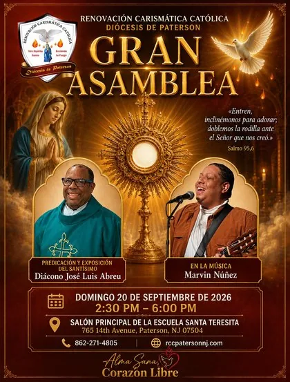 Flyer oficial de la Gran Asamblea Diocesana — Septiembre 2026